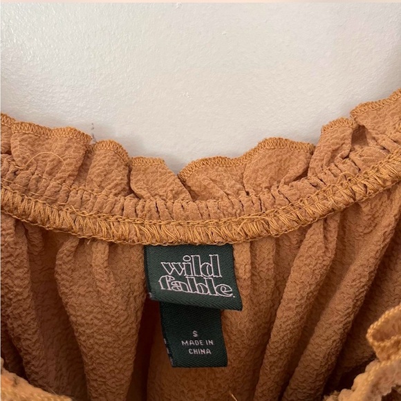 🔥3/$15 Wild Fable| Brown Ruffled Crop Top 🍄‍🟫🤎 - Picture 4 of 7